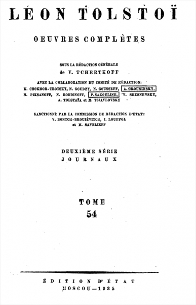 ПСС. Том 54. Дневник, записные книжки и отдельные записи, 1900-1903 гг.